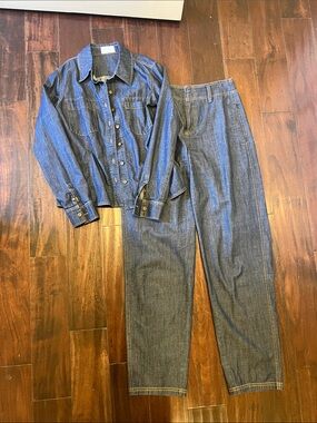 Women’s Dark Blue Denim Pants – Classic Straight Leg
